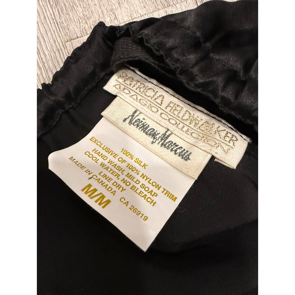 Patricia Fieldwalker Adagio Collection Vintage Silk Lace Slip Black Skirt Medium - Picture 5 of 5